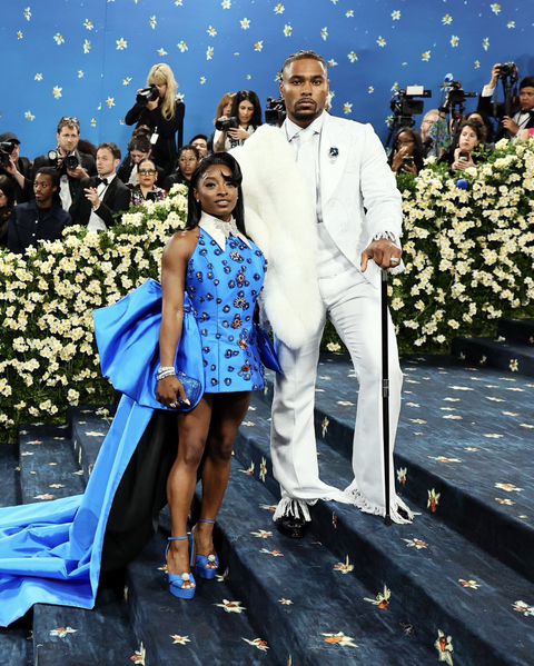 Simone Biles and her husband Jonathan Owens at the 2025 Met Gala