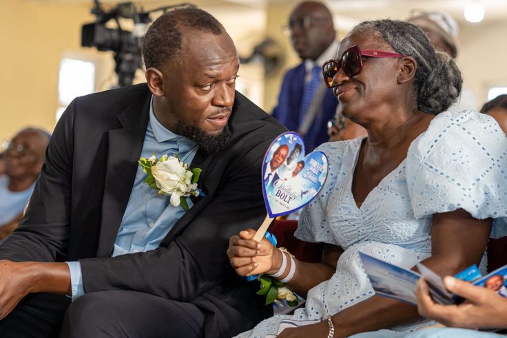 Usain Bolt and his mother Jennifer Bolt.