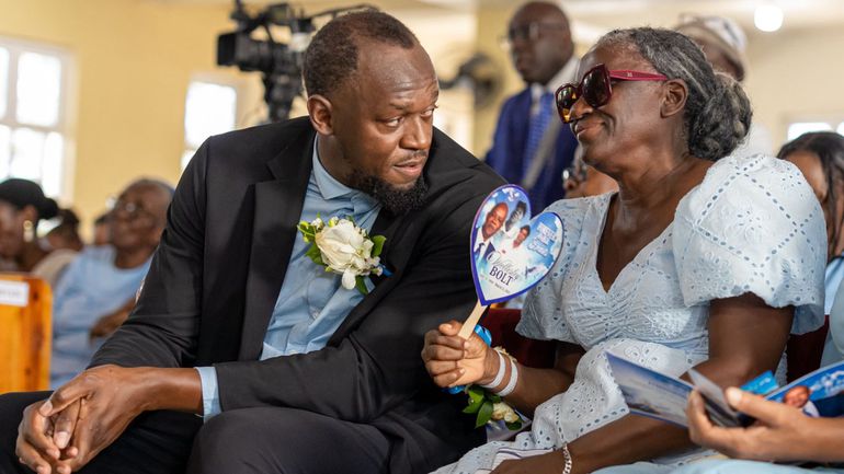 Usain Bolt and his mother Jennifer Bolt.