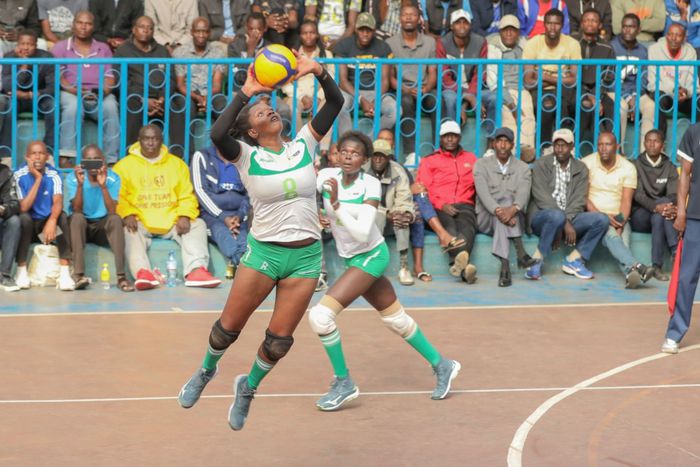 KCB volleyball team in action.