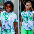 Jennifer Onyinywchi Ashleigh Megan of Nigeria and Plumptre during the 2024 Women s Olympic Football qualifier third round, second leg between Nigeria and Cameroon at MKO Abiola Stadium on February 26, 2024 in Abuja, Nigeria. Photo by Mohammed Chanjo