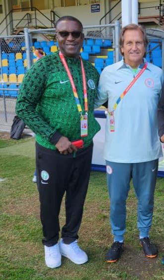 Chief Felix Anyansi-Agwu First Vice President of the Nigeria Football Federation ahead of the game against England was a significant role model as the Super Falcons finished up their pregame warmups.