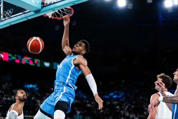 The Paris 2024 Olympic journey of Nigerian Freak Giannis Antetokounmpo ended after Greece were knocked out by Germany in the quarterfinals. (FIBA)