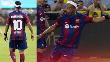 Ronaldinho returns to Barcelona: Nigerian star missing as legends beat Maccabi Tel Aviv 5-3 in Israel