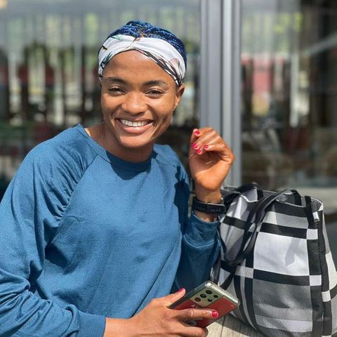 Ajibade is known for her dyed blue hair which was noticeable when playing for the Super Falcons at the 2023 FIFA Women's World Cup.. Image Credit - Instagram/Rasheedat Ajibade