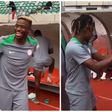 Samu Chukwueze and Victor Osimhen catch up in Super Eagles training.