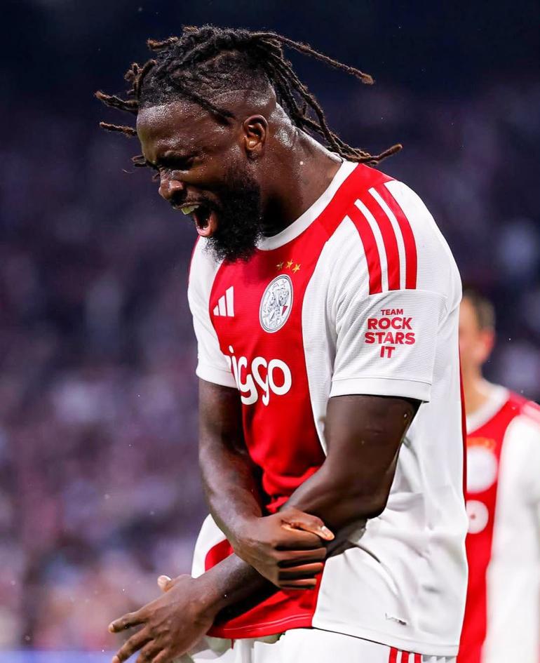 Tolu Arokodare celebrates for Ajax.