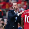 Manchester United manager Erik ten Hag and striker Marcus Rashford || Image via Sky Sports