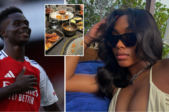 Bukayo Saka’s Nigerian girlfriend Tolami Benson celebrates Arsenal masterclass with jollof