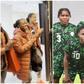 Asheligh Plumptre with her Super Falcons teammates in France.