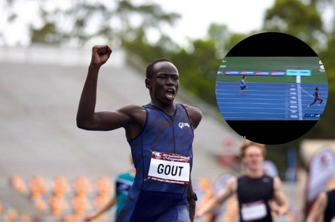 Gout Gout: Teen sensation debuts with fourth-fastest Australian 100m time in Brisbane