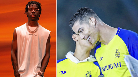 Nigerian music star Rema reacts after Cristiano Ronaldo's fans vibe to 'Calm Down' before Al-Nassr win