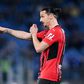 Zlatan Ibrahimovic of AC Milan gestures during the Serie A match between SS Lazio and AC Milan at Stadio Olimpico