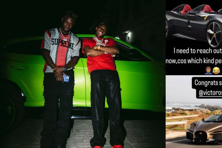 Super Eagles stars Osimhen and Boniface go at each other over new Lamborghini.