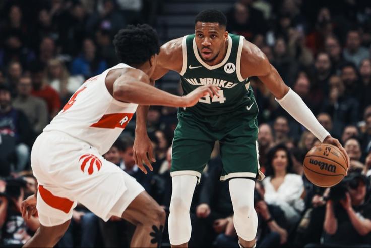 Nigerian Freak Giannis Antetokounmpo bags triple-double as The Milwaukee Bucks end losing streak with win against Toronto Raptors.
