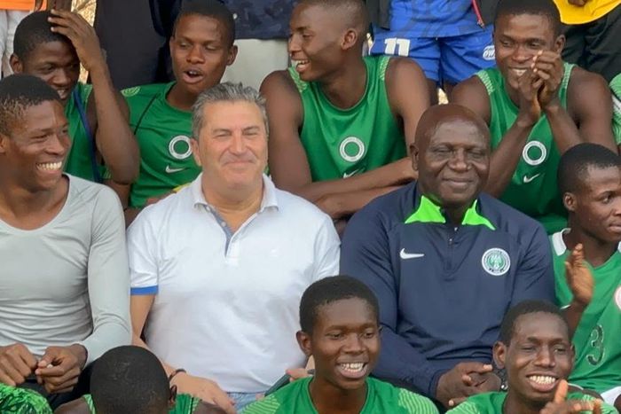 Golden Eaglets during the visit of Super Eagles coach Jose Peseiro