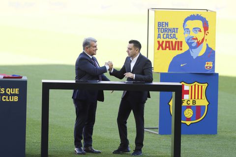 Laporta at Xavi's unveiling as Barcelona's manager
