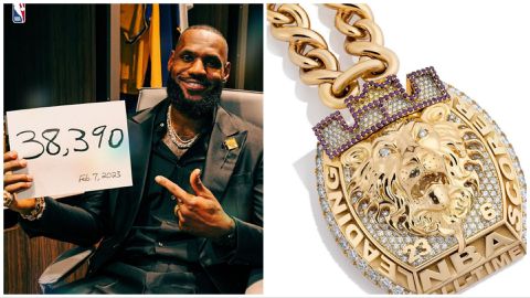 LeBron James celebrates all-time scoring record with gold and diamond chain
