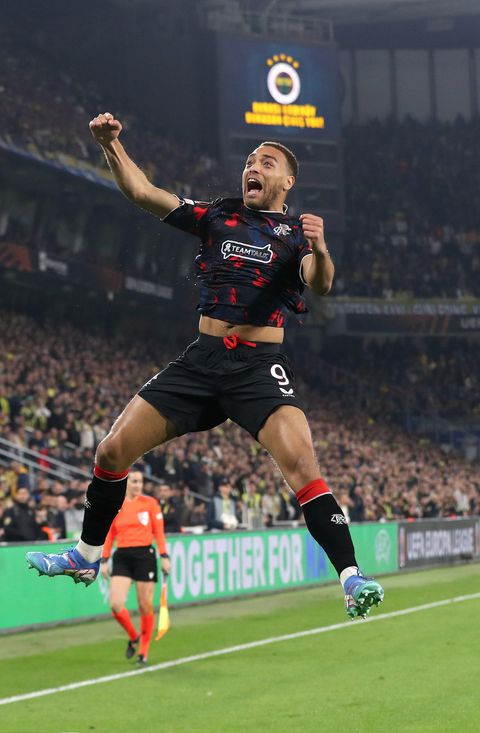 Cyriel Dessers celebrates another goal for Rangers.
