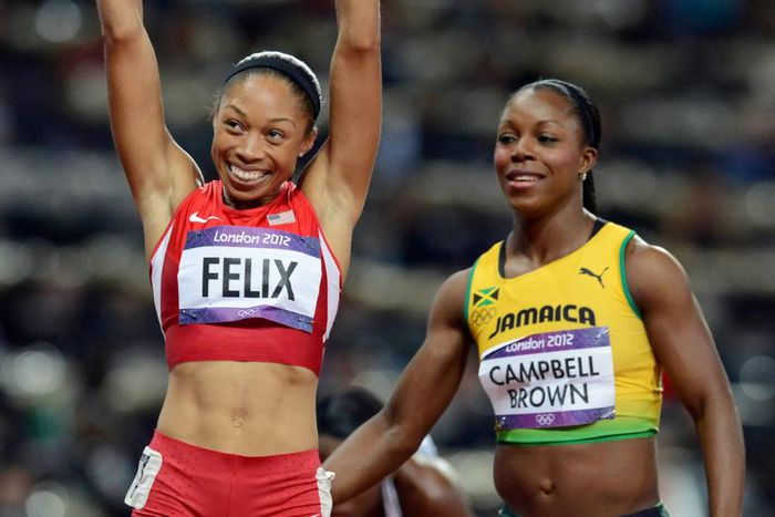 Veronica Campbell-Brown and Allyson Felix