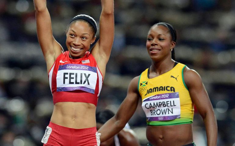 Veronica Campbell-Brown and Allyson Felix