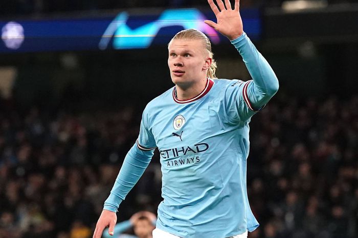 Manchester City's Erling Haaland celebrating a goal.