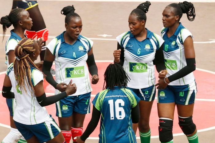 KCB Volleyball Players during a past match