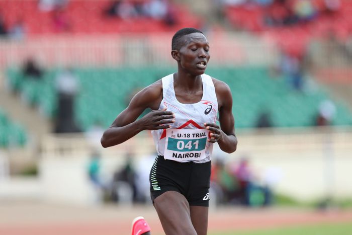 Nancy Cherop in action during the AK trials for the Africa Junior Championships