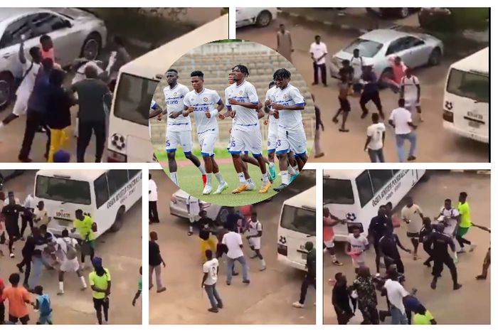 Ijebu Utd players face off in Anthony Joshua