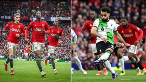 Man Utd vs Liverpool: Salah rescues point after Mainoo stunner as Reds fall behind in title race