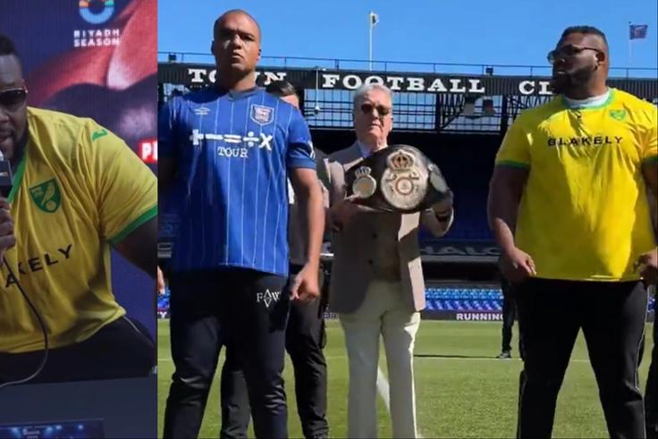 Ahead of WBA Title Fight between Fabio Wardley vs Big Baby Miller, there is a football rivalry between Ipswich Town and Norwich City at the end press conference.