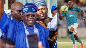 President-elect Bola Tinubu congratulates Victor Osimhen on leading Napoli to Serie A title