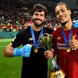 Liverpool's Van Dijk and Alisson Becker