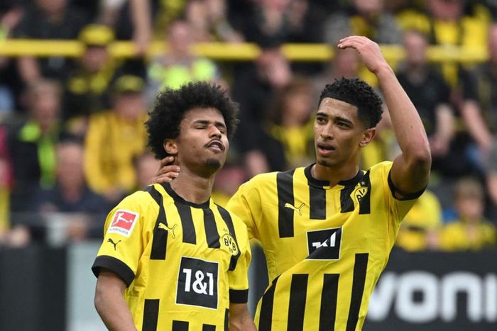 Borussia Dortmund's Jude Bellingham and Karim Adeyemi