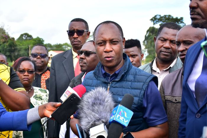 Sports PS Jonathan Mueke addressing the media