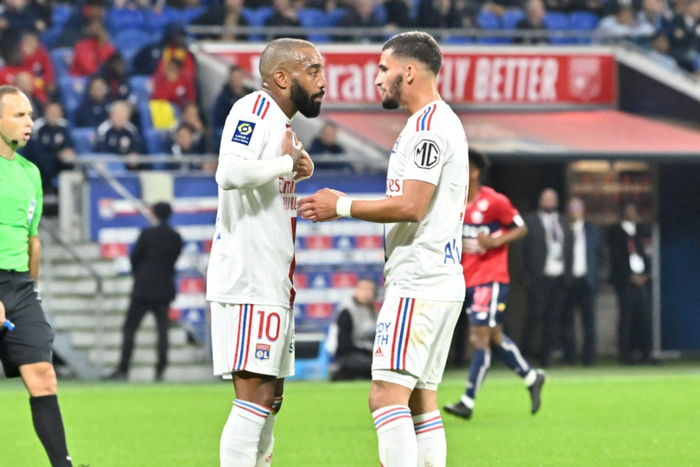 Alexandre Lacazette and Houssem Aouar