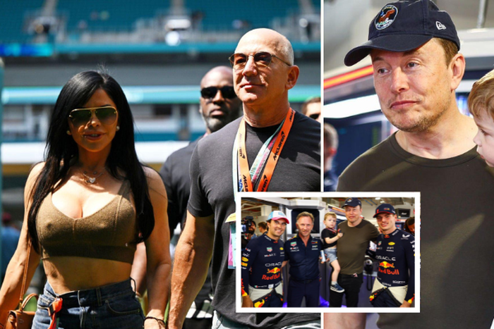 World's Richest Men Elon Musk and Jeff Bezos, spotted at Miami Grand Prix qualifying.