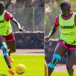 Super Falcons of Nigeria star Rinsola Babajide calms injury fears with Kinesiology Tape.