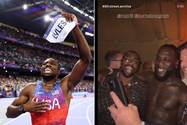 Noah Lyles: World's fastest man links up with Nigerian star musician Burna Boy at 2025 Met Gala after party
