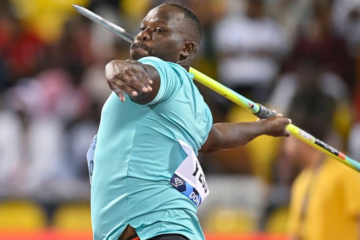Julius YEGO of Kenya competes during the Javelin Throw mens race Doha Diamond League 2023 competition at Suheim Bin Hamad Stadium in Doha,Qatar