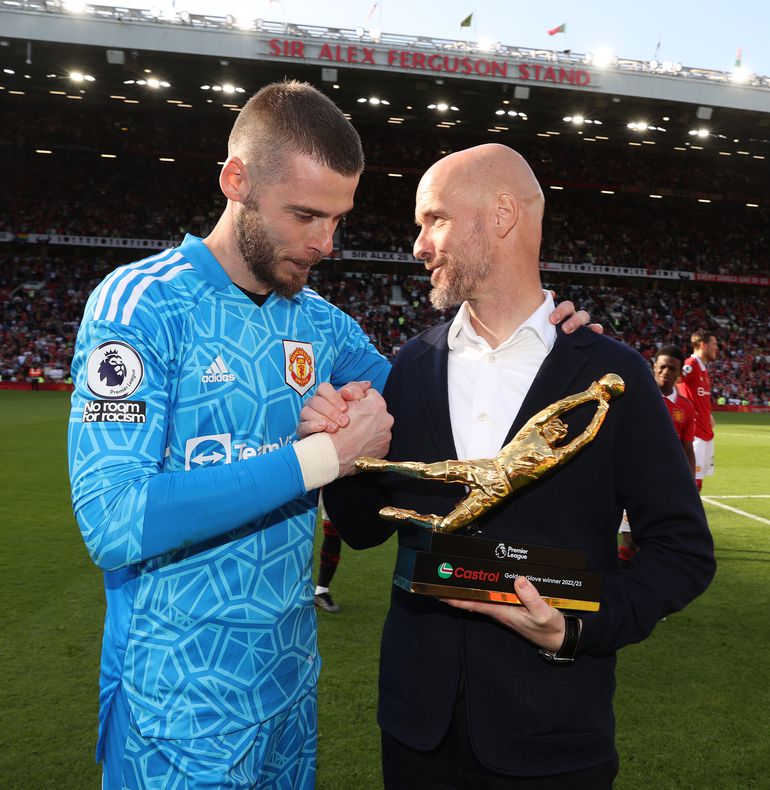 Man United's David De Gea and Erik ten Hag