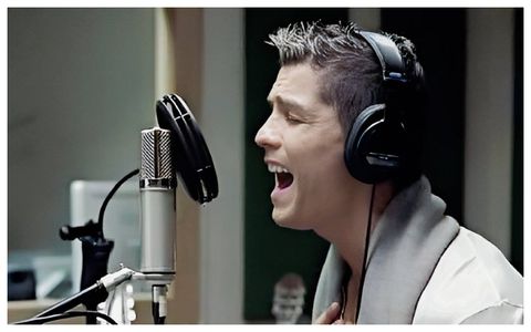 Cristiano Ronaldo: Watch the Portuguese star sing love song in a studio as fans marvelled