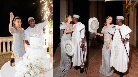 Obinna Nsofor: Super Eagles legend and Anastasia Radi show off traditional wedding outfit