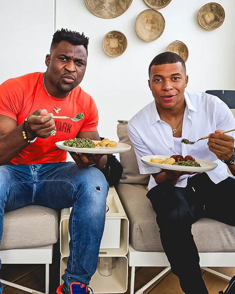 Kylian Mbappé spent some time with Francis Ngannou while he was in Cameroon, the country of his father's birth.