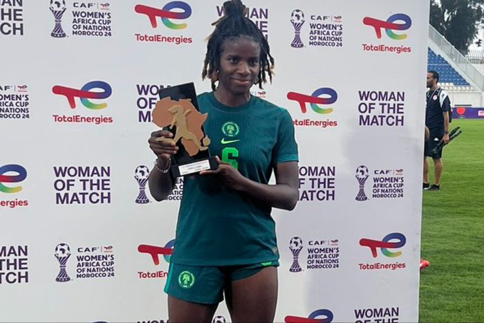 After the Super Falcons defeated Tunisia, CAF picked Esther Okoronkwo over Rinsola Babajide to win the WAFCON Woman of the Match Award.