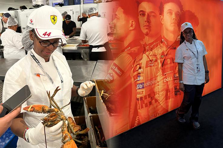 Ex-Arsenal Kenyan Chef Makes More History After Preparing Meal For Sir Lewis Hamilton's Ferrari F1 Team