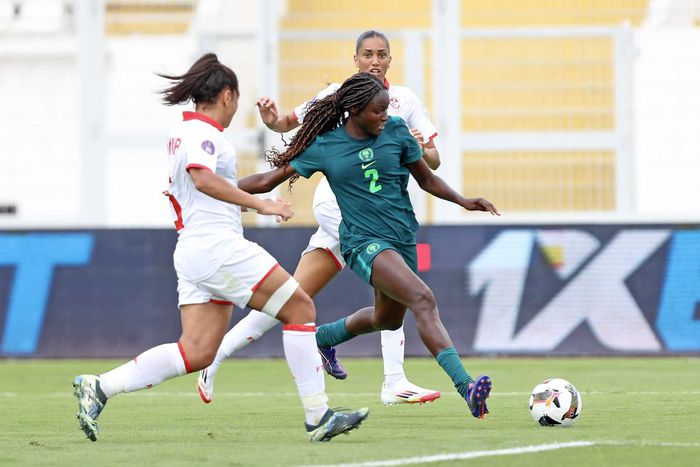 Rinsola Babajide thanks God for her 1st Super Falcons of Nigeria goal in her WAFCON debut against Tunisia.