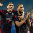 Leon Balogun and Cyriel Dessers celebrate together. (Photo: Rangers/X)
