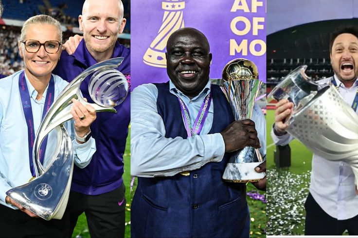 Super Falcons boss Justine Madugu will battle Sonia Bompastor, Arthur Elias, Renée Slegers, and Sarina Wiegman for the Women’s Team Coach of the Year Trophy.