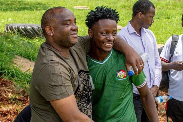 Benni McCarthy and Manzur Okwaro